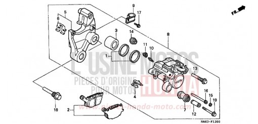 ETRIER DE FREIN ARRIERE VT1100C2X de 1999